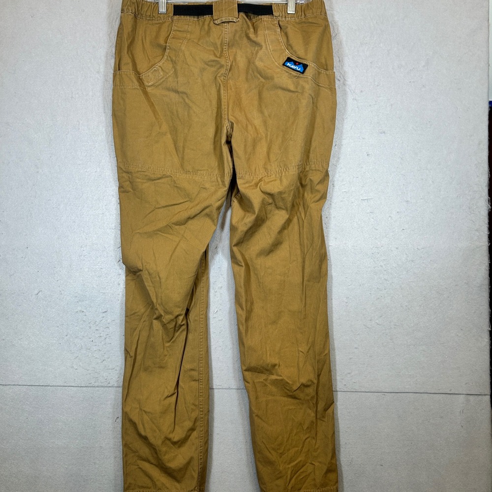 KAVU Chilliwack Pants Mens Large Brown Cotton Canvas Belted Hiking Outdoor